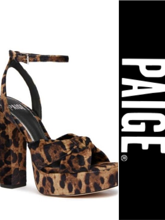 PAIGE Shoes - PAIGE Carter Leopard Print Platform Heels Sz 10 Animal Print Velvet